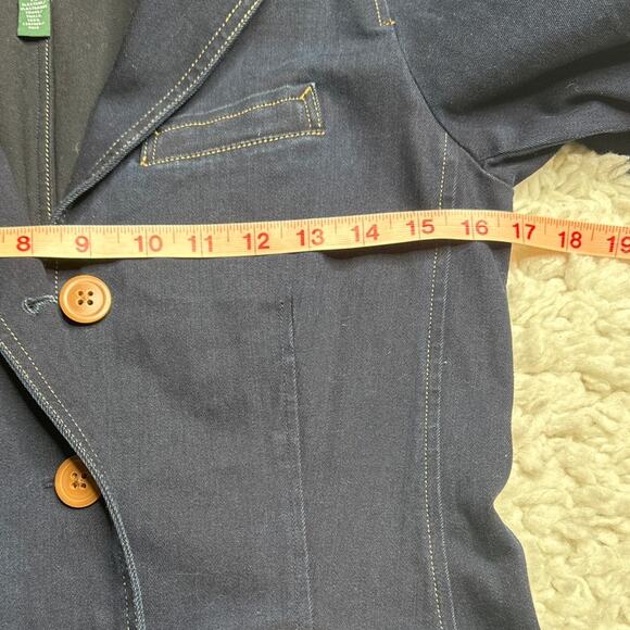 Lauren Ralph Lauren Denim Jacket Leather Collar Barn Jacket Lightweight Button - Picture 6 of 15